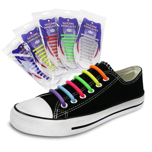 No Tie Elastic Silicone Shoelaces for Sneakers